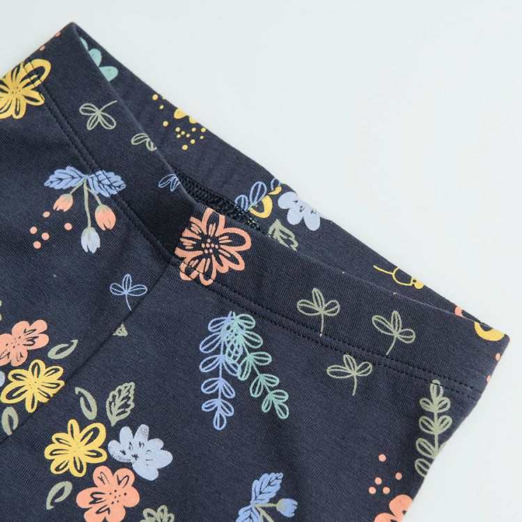 Navy blue florals leggings