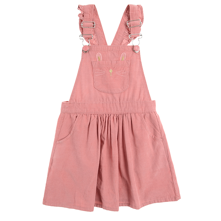 Pink dungaree skirt