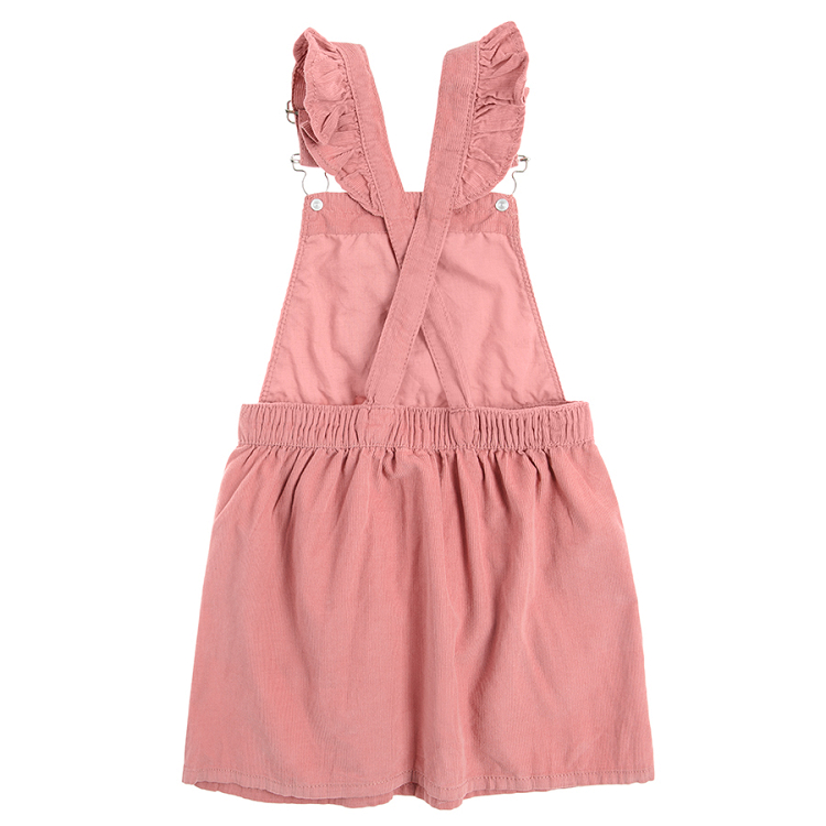 Pink dungaree skirt