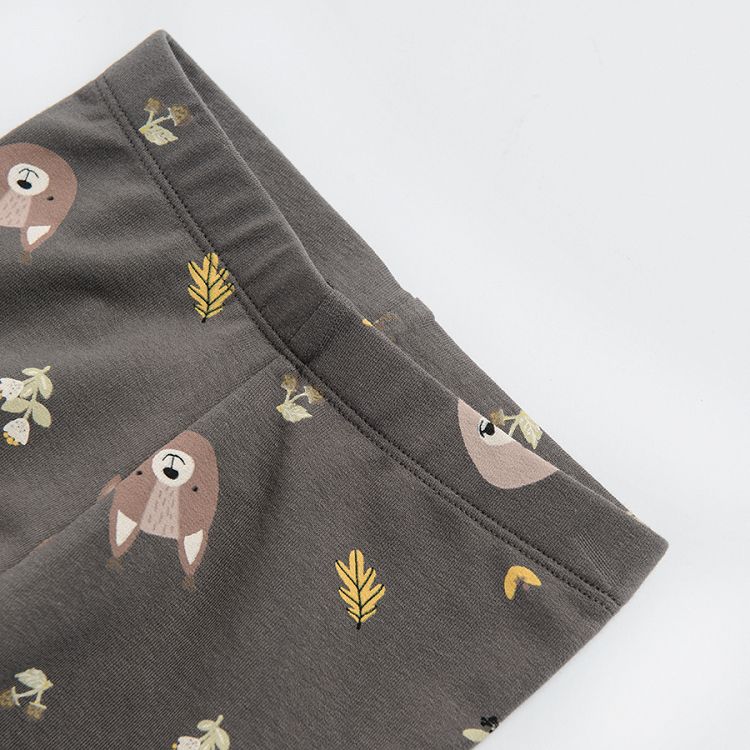 Graphite forest animals leggings