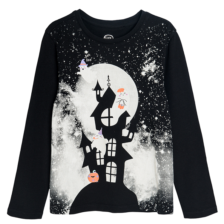 Black Halloween long sleeve blouse