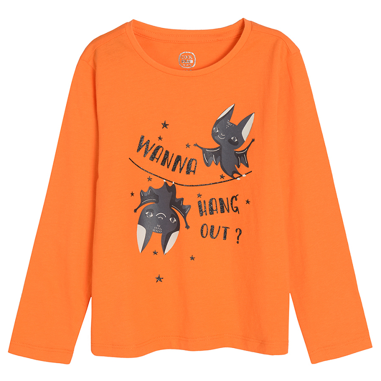 Orange Halloween long sleeve blouse