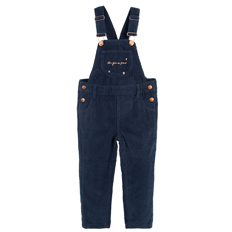 Navy blue dungaree trousers