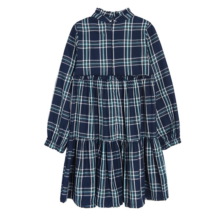 Navy blue checkered dress