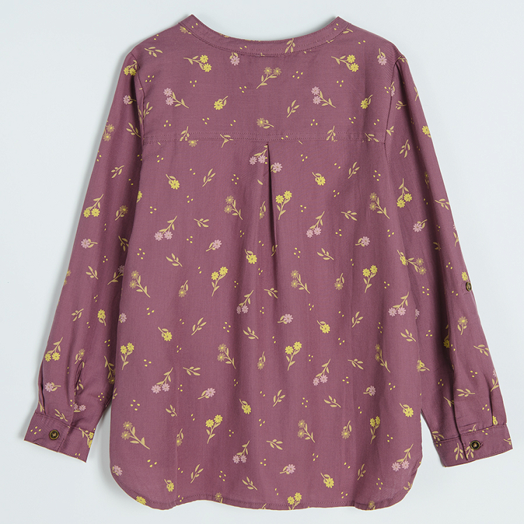 Burgundy long sleeve blouse