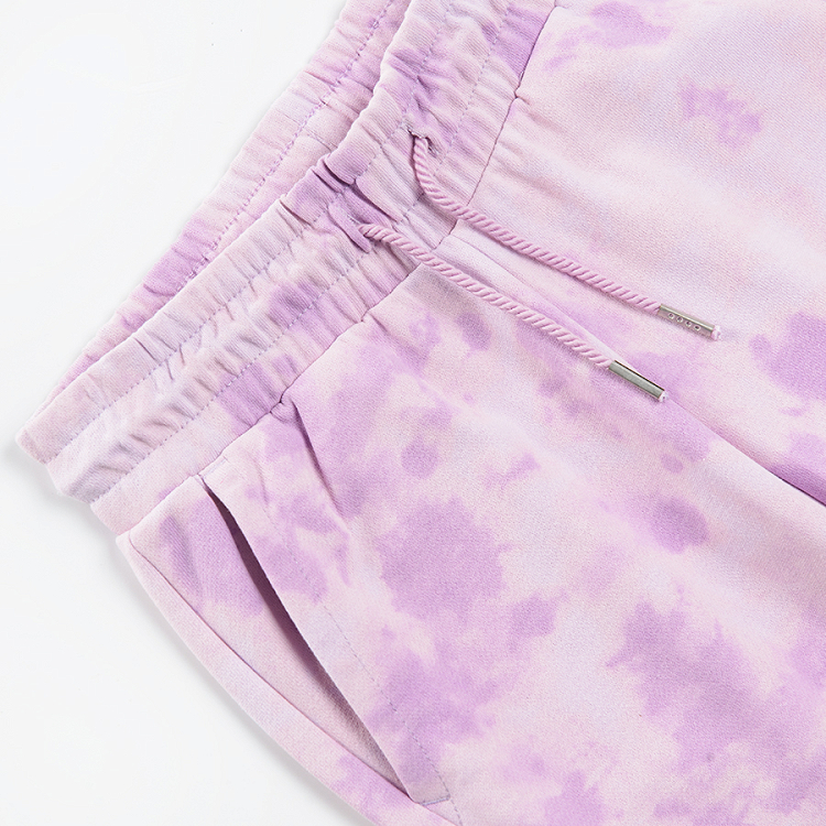 Purple tie dye jogging pants