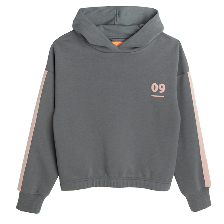 Dark grey hooded sweatshirt