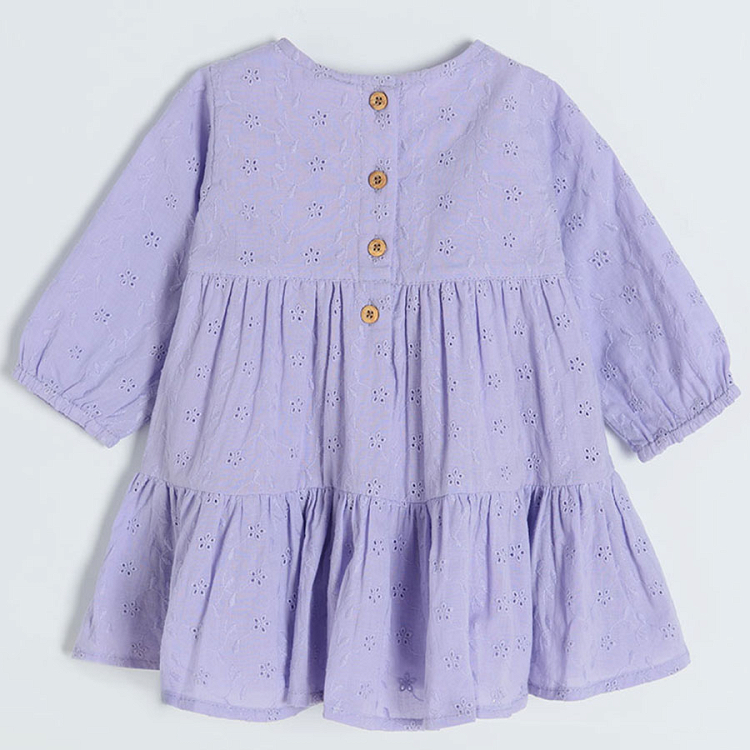 Purple long sleeve casual dress with hairband set