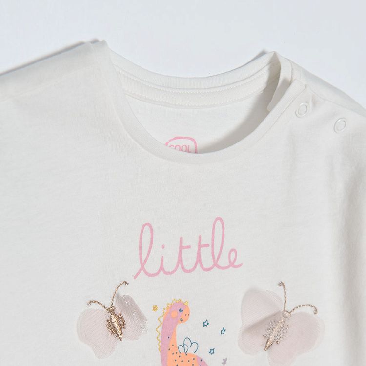 Cream long sleeve T-shirt with Little Dreamer print