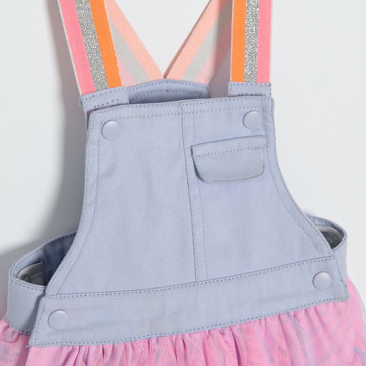 Denim dungaree skirt