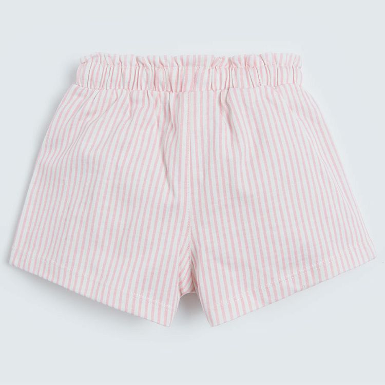 Light yellow blue and pink shorts with adjustable waist and pockets- 3 pack