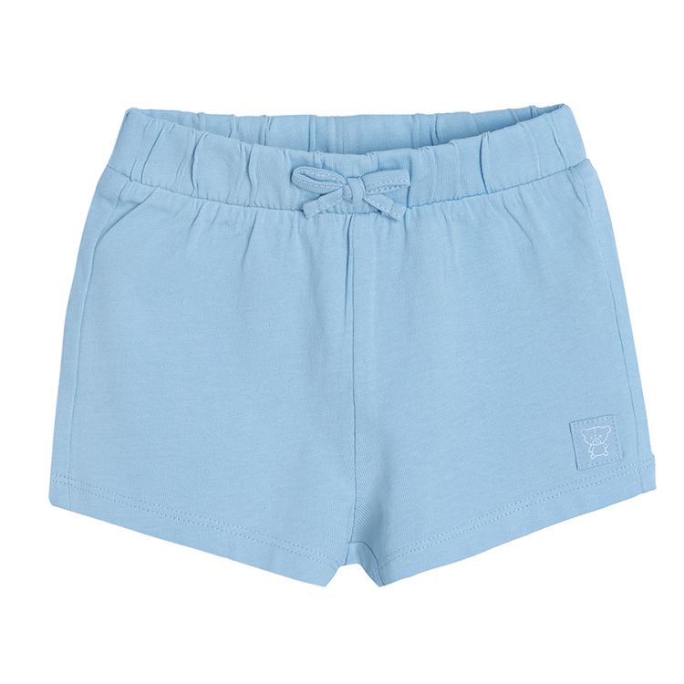 Light blue and floral shorts with adjustable waist- 2 pack