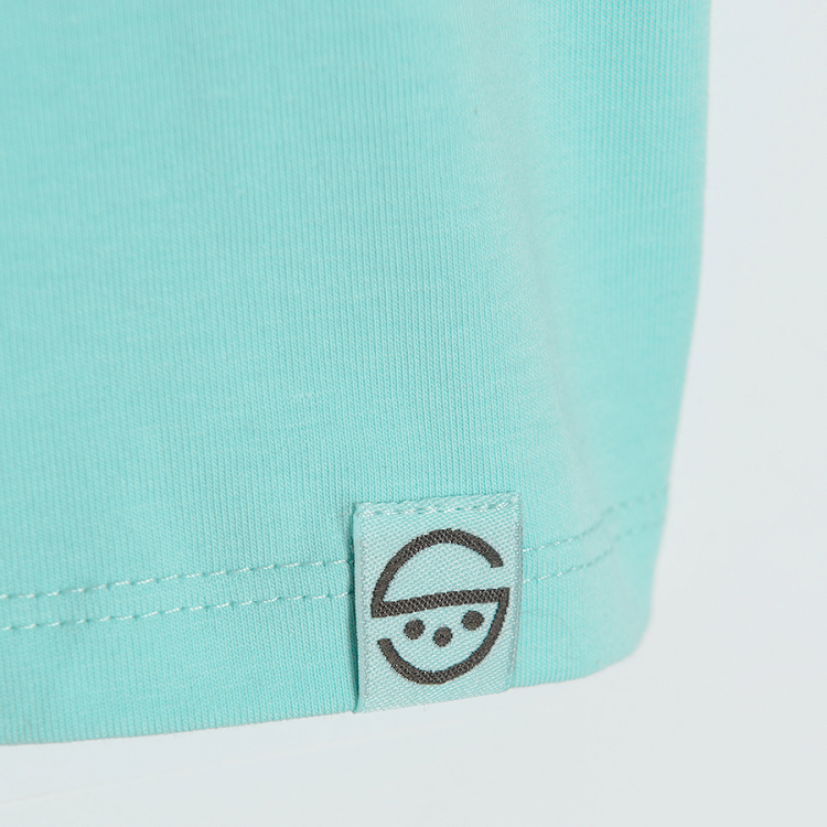 Turquoise short sleeve T-shirt with chest pocket