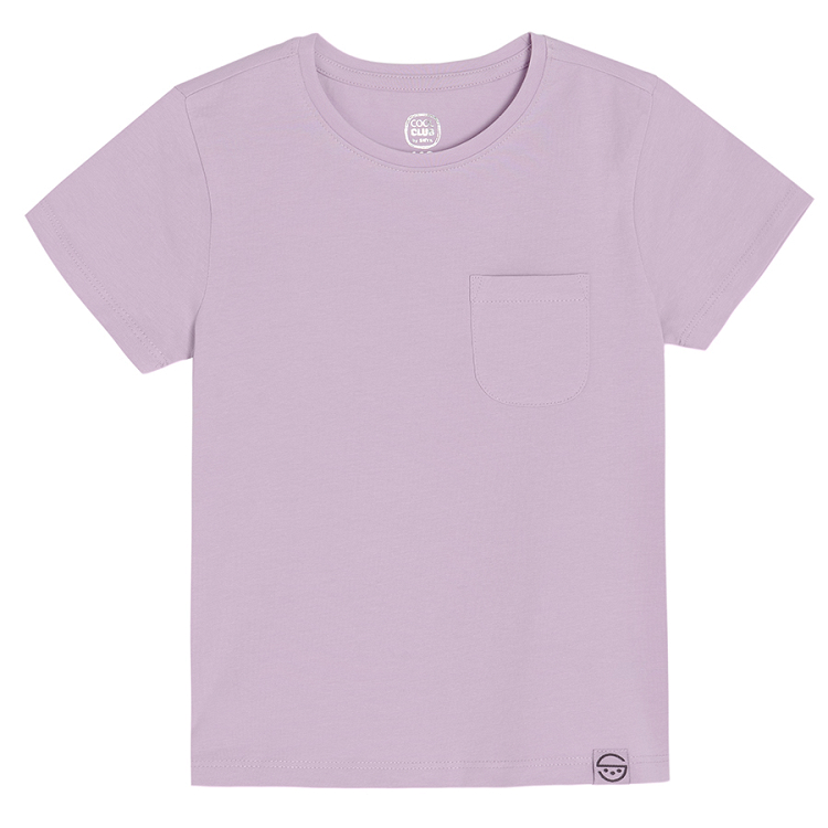 Light violet short sleeve T-shirt with chest pocket