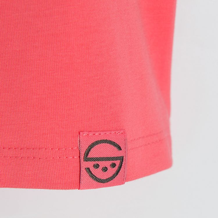 Coral short sleeve T-shirt with chest pocket