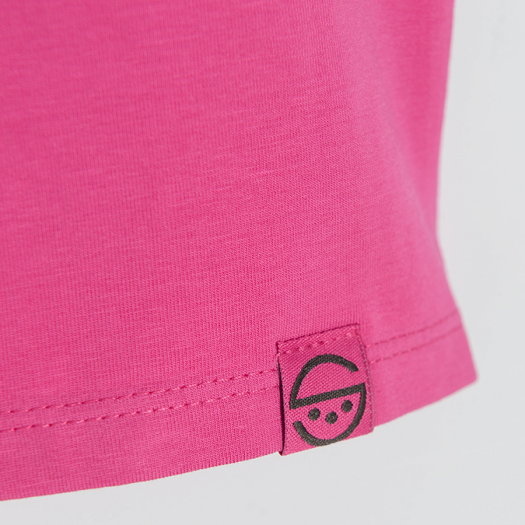 Fuchsia short sleeve T-shirt with chest pocket