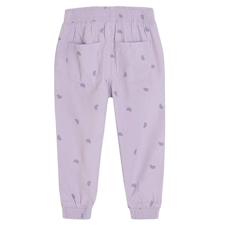 Violet trousers with elastic band on the waist