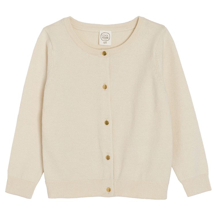 Beige melange button down cardigan