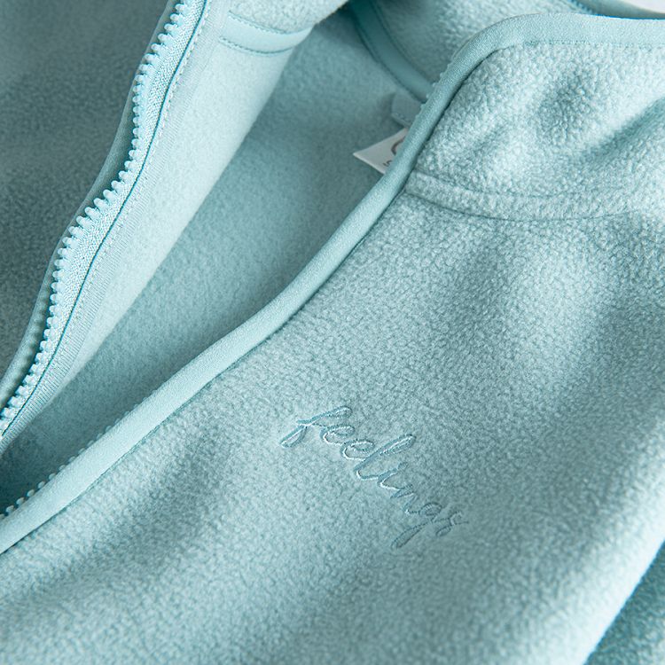 Light mint zip through sweatshirt