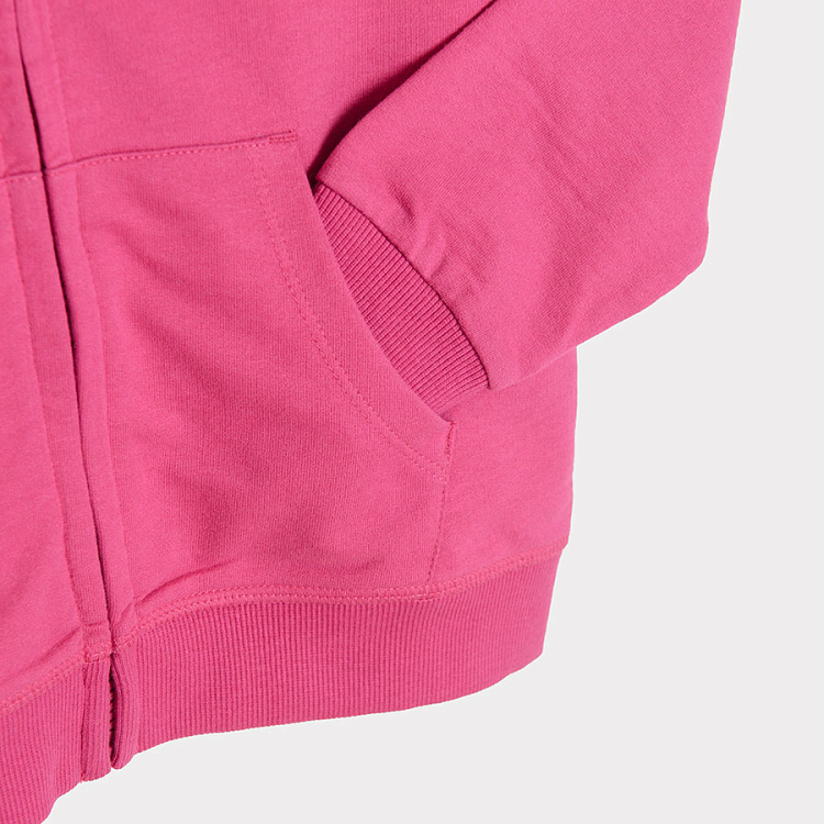 Pink hooded zip through sweeatshirt