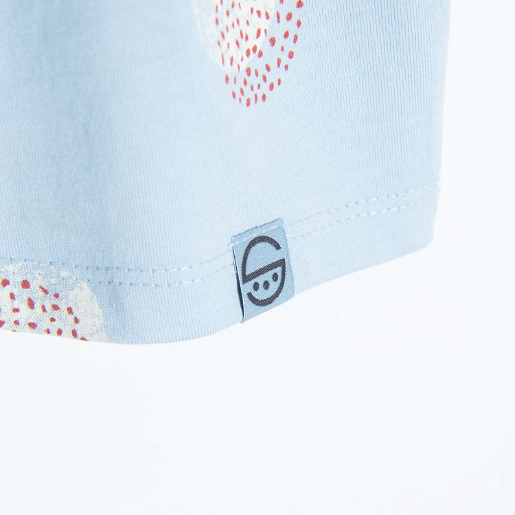 Blue polka dot short sleeve T-shirt