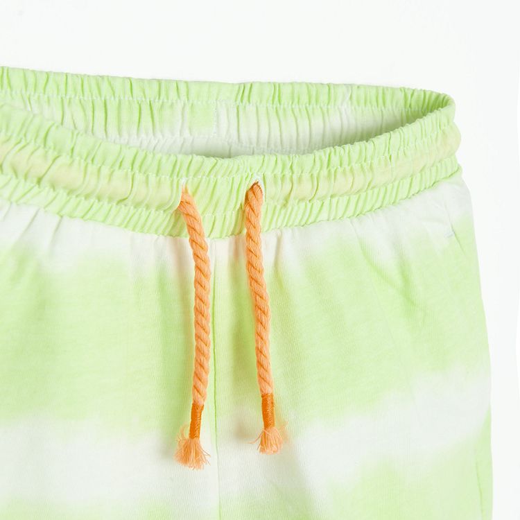 Green shorts with elastic waist