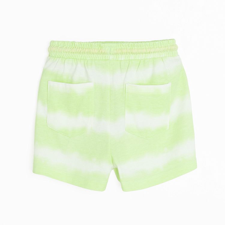 Green shorts with elastic waist