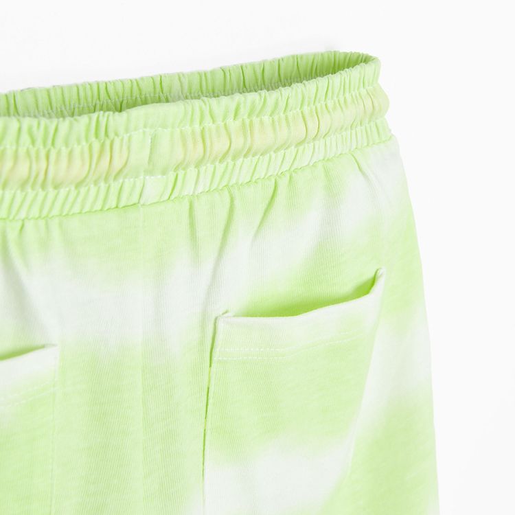 Green shorts with elastic waist