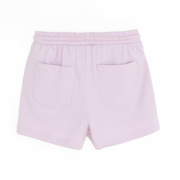 Light violet shorts with elastic waist