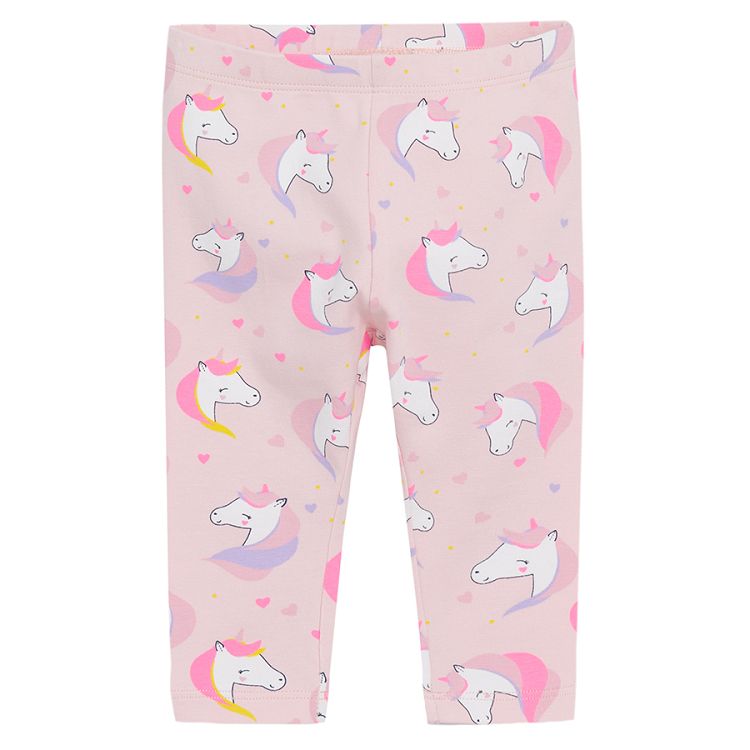 Pink with unicorns print and violet leggins - 2 pack