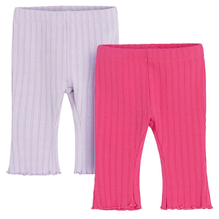 Light blue and fuchsia wide leg jeggings- 2 pack