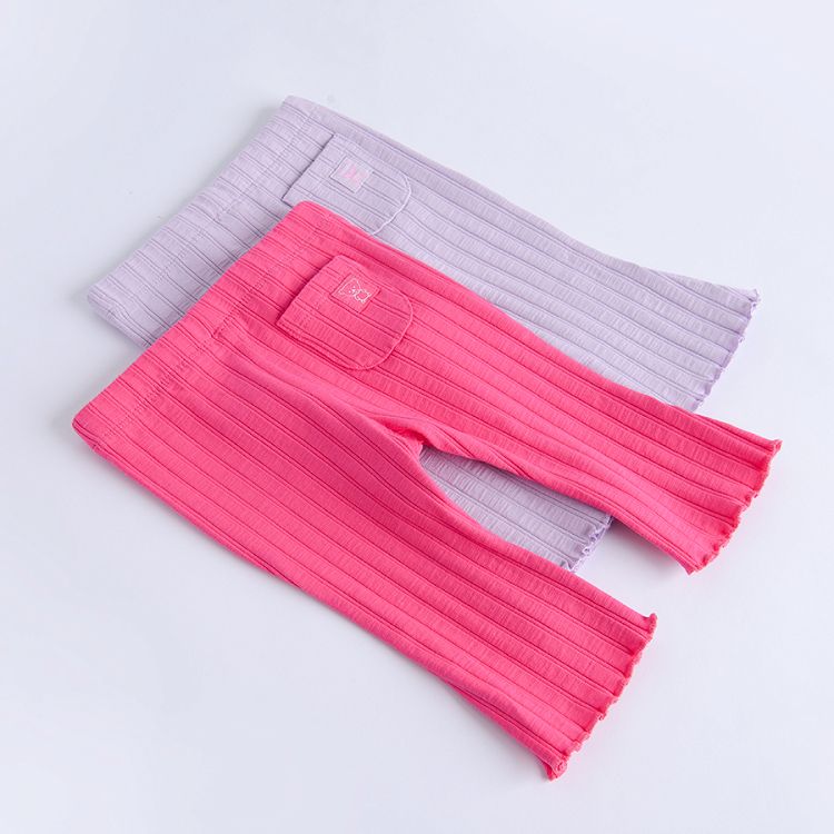 Light blue and fuchsia wide leg jeggings- 2 pack