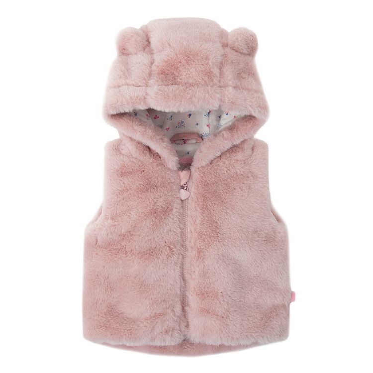 Pink hooded vest