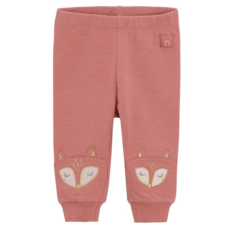 Pink floral and forest animals print leggings- 2 pack