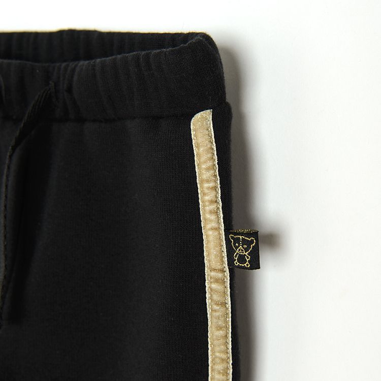 Black velvet jogging pants