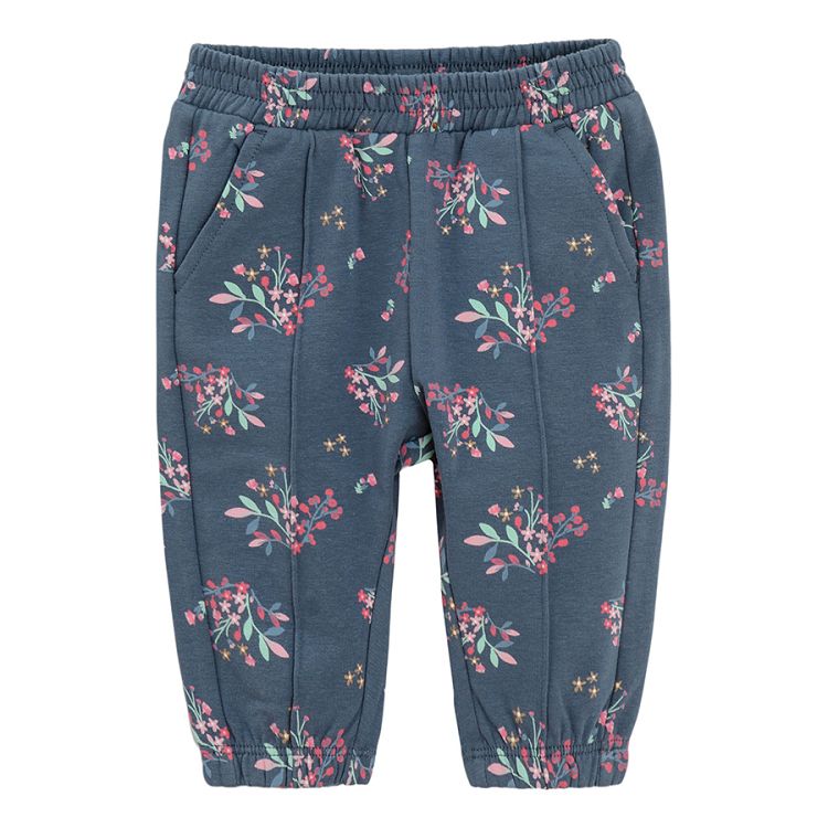 Dusty pink and blue floral jogging pants- 2 pack