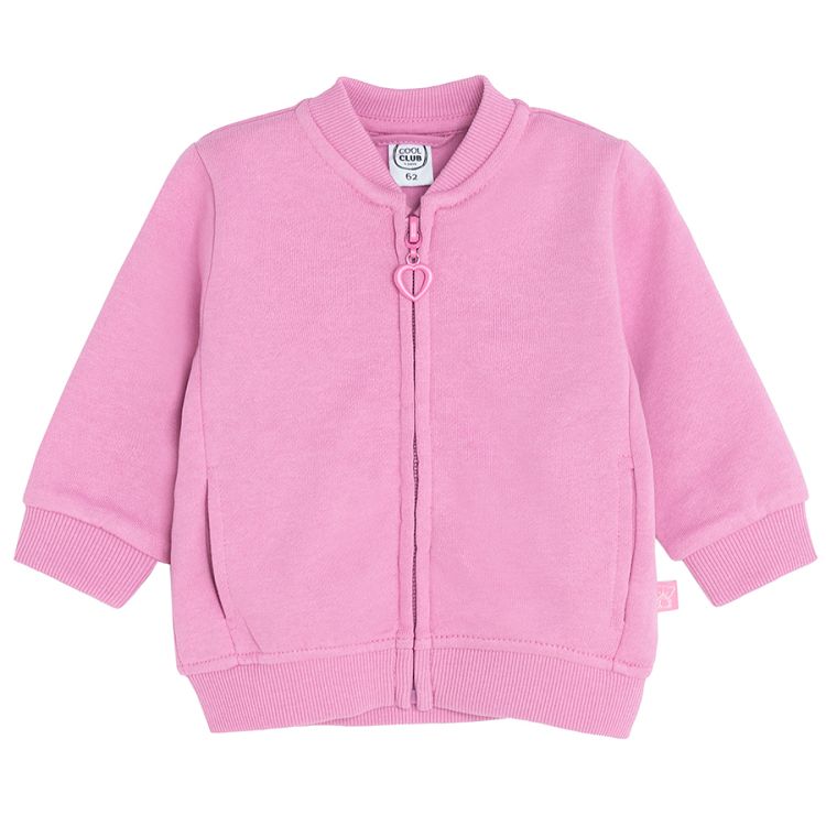 Fuchsia zip through sweatshirt