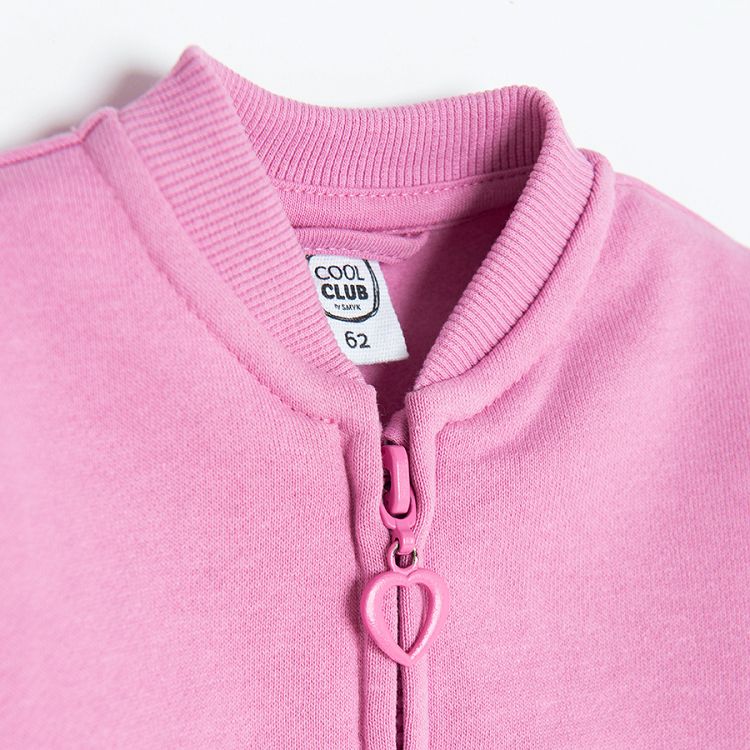 Fuchsia zip through sweatshirt