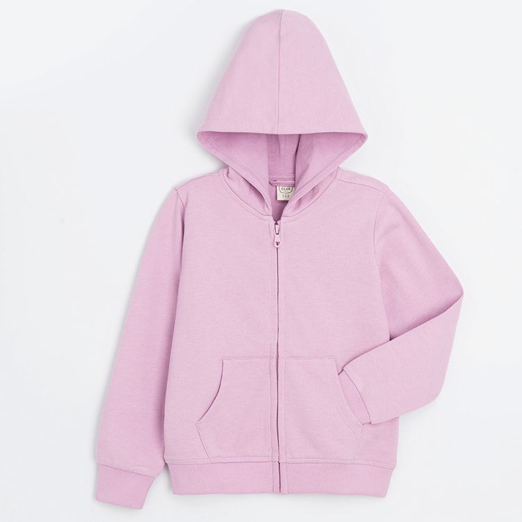 Purple hooded zip through sweatshirt