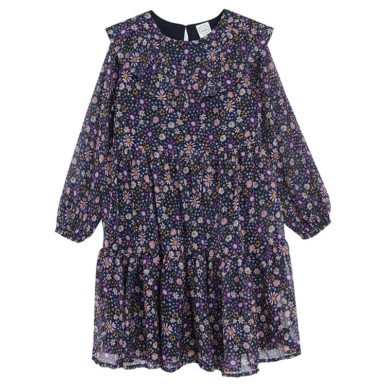 Blue floral long sleeve dress