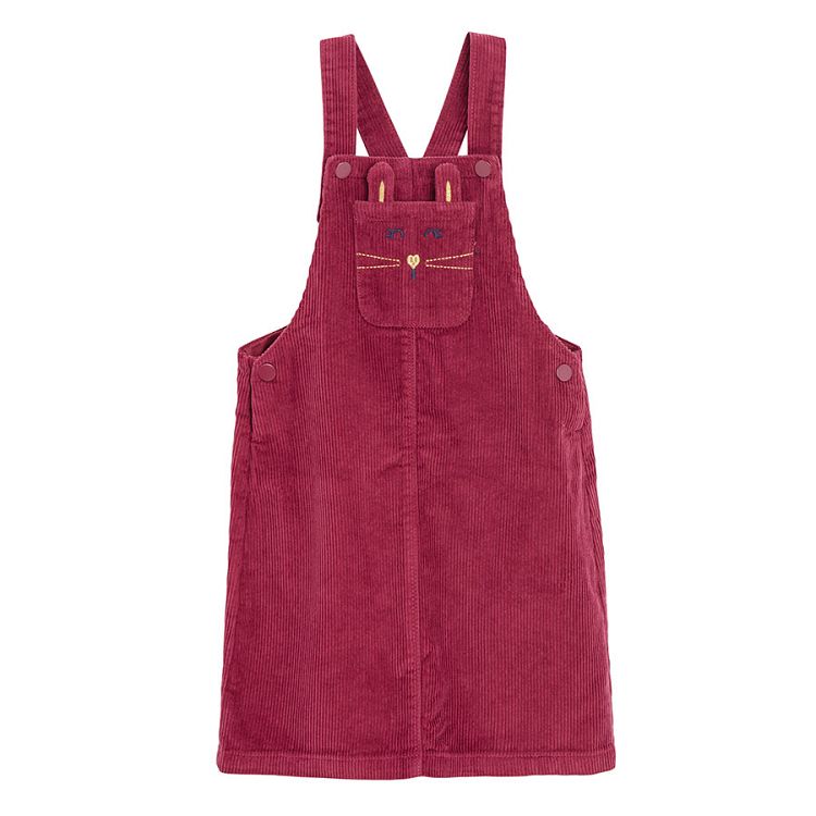 Burgundy dungaree skirt