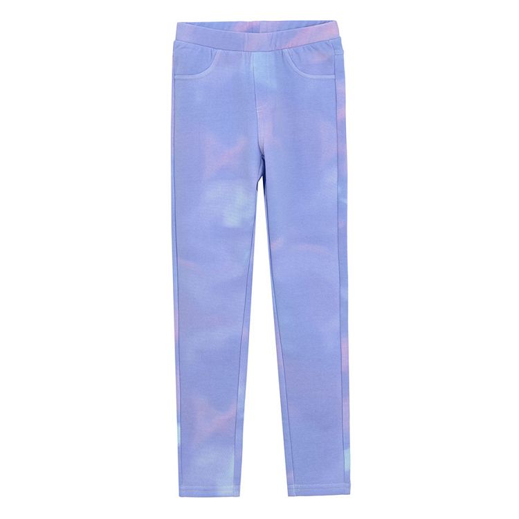 Pink purple tie dye jeggings