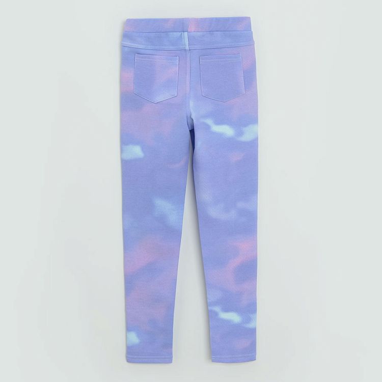 Pink purple tie dye jeggings