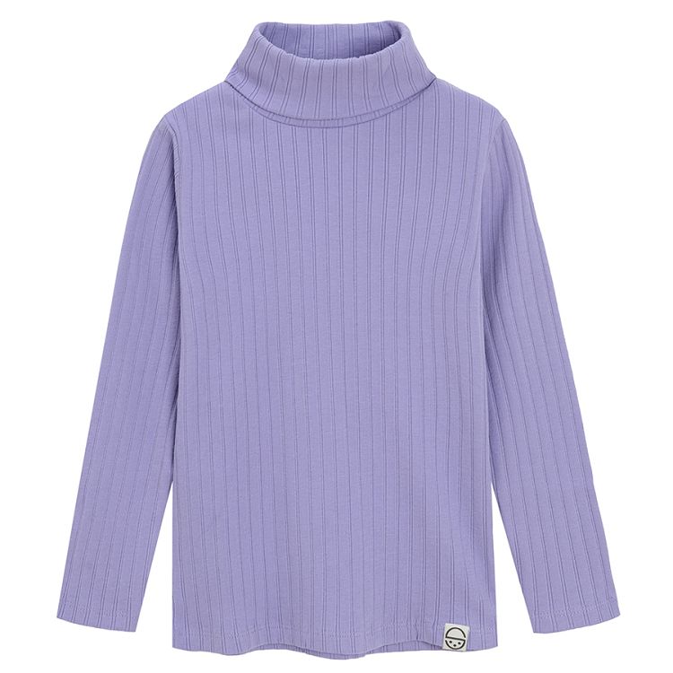 Purple turtleneck long sleeve blouse