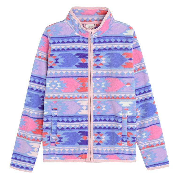 Blue with geometric patterns sweatshirt