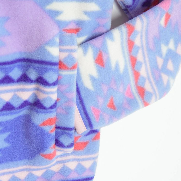 Blue with geometric patterns sweatshirt