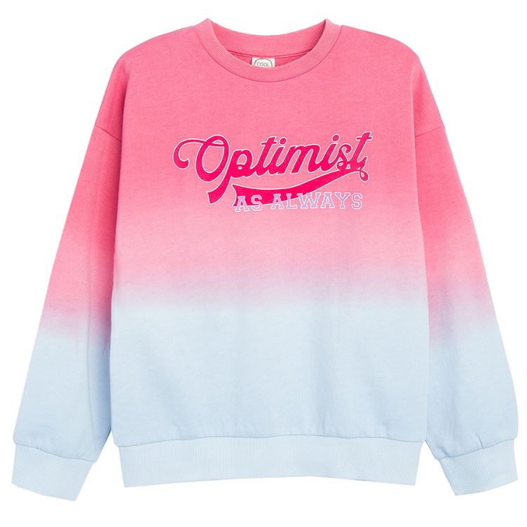 Blue and pink sweatshirt