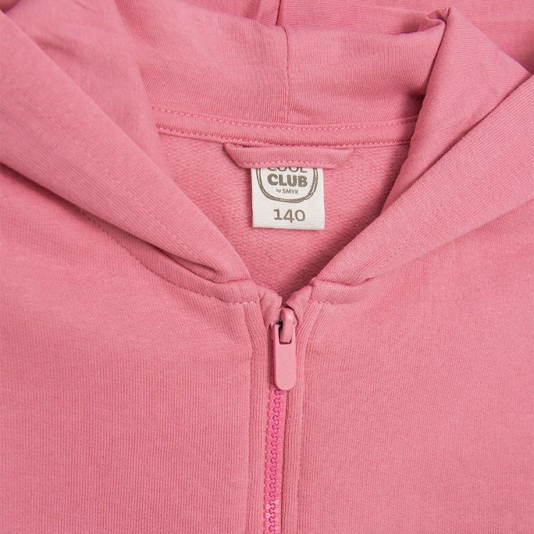 White and pink hooded seatshirt with 'Awesome' print