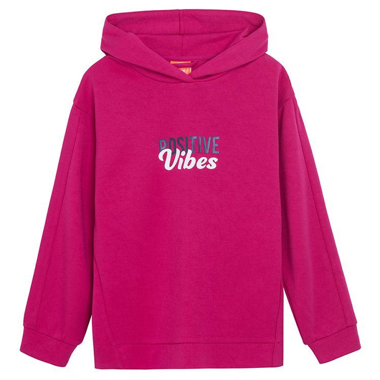 Pomegranade hooded sweatshirt 'POSITIVE Vibes'