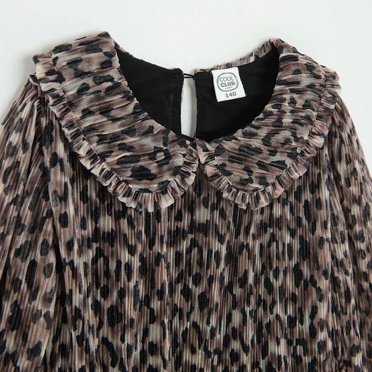 Animal print long sleeve dress